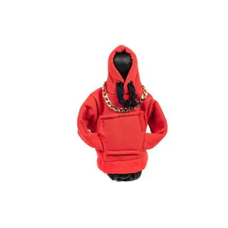 Housse de levier de vitesse style hoodie (rouge, cordon noir) photo 1
