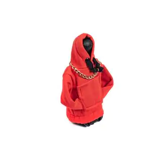 Housse de levier de vitesse style hoodie (rouge, cordon noir) photo 2
