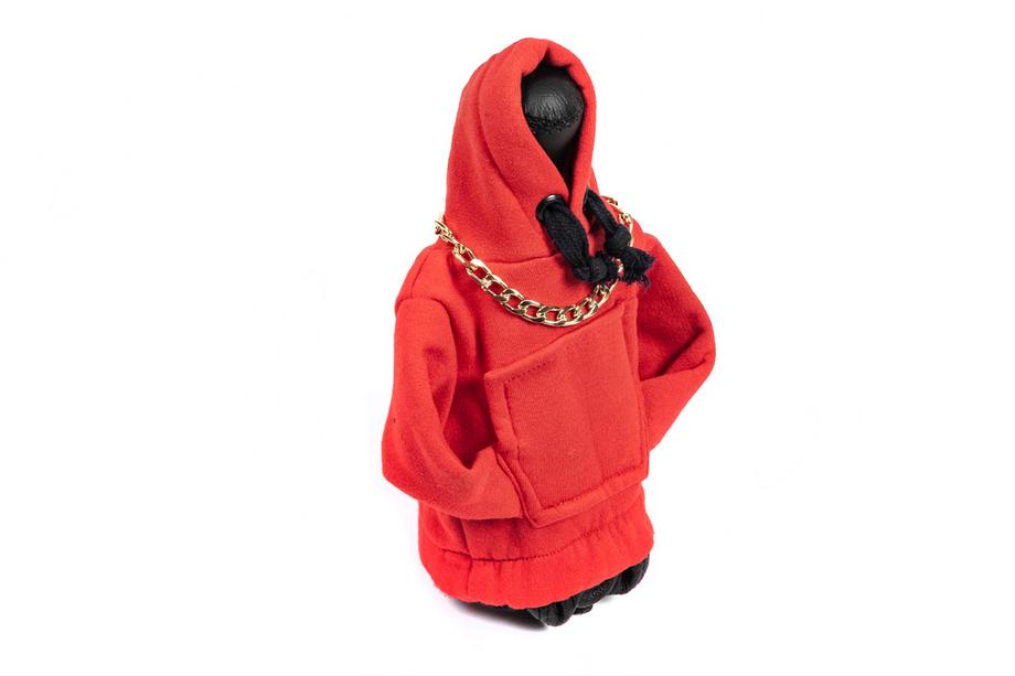 Housse de levier de vitesse style hoodie (rouge, cordon noir) Photo 2