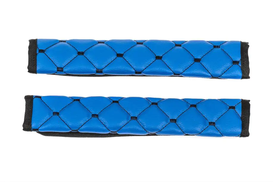 Coussinets de ceinture de sécurité ECO (2 pcs, Bleu avec surpiqûre noire) Photo 3