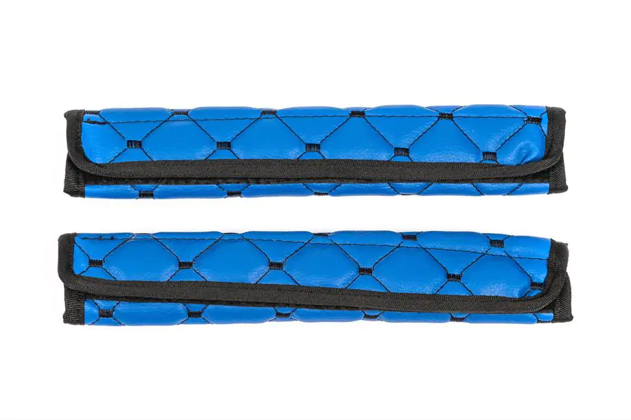 Coussinets de ceinture de sécurité ECO (2 pcs, Bleu avec surpiqûre noire) Photo 5