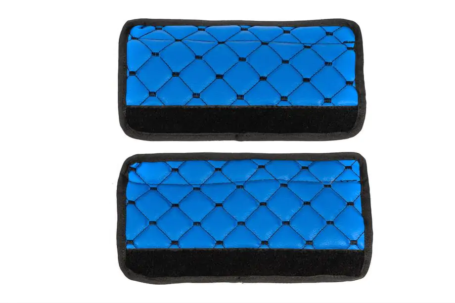 Coussinets de ceinture de sécurité ECO (2 pcs, Bleu avec surpiqûre noire) Photo 6