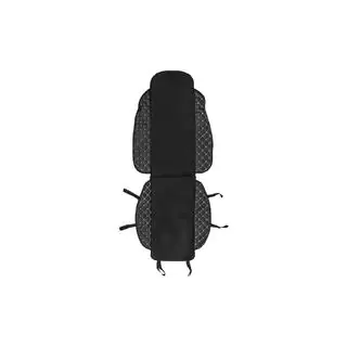 Housse de siège ECO et tissu (1 pc, Noir avec surpiqûre grise + tissu) photo 3
