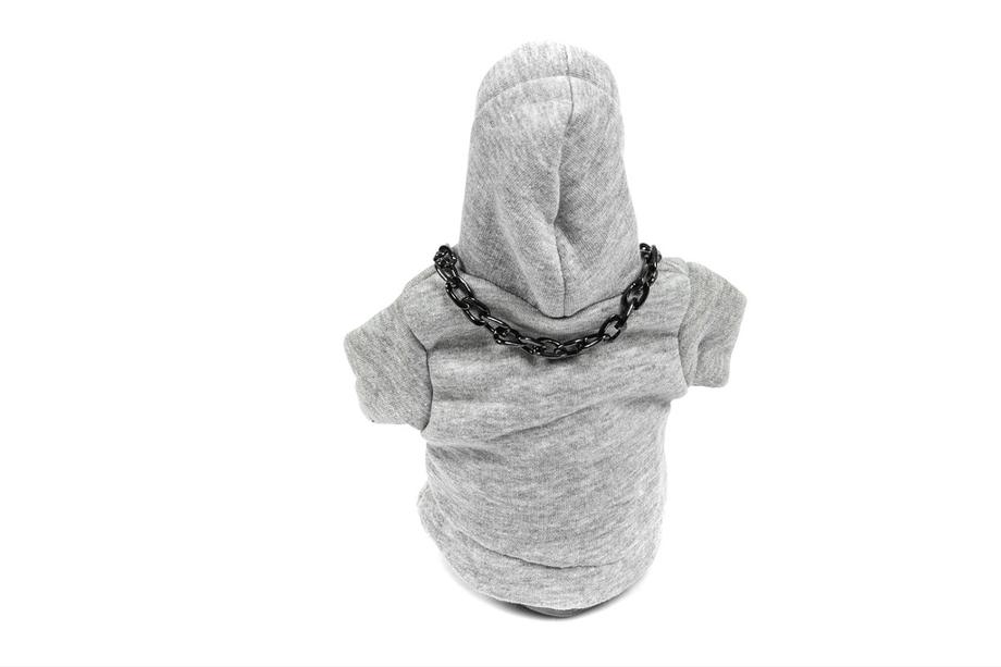 Housse levier de vitesse sweat à capuche (gris, cordon noir) Photo 4