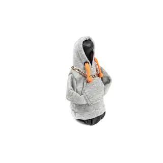 Housse levier de vitesse sweat à capuche (gris, cordon orange) photo 2