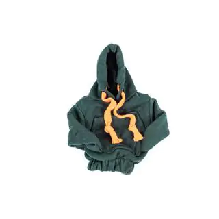 Housse de levier de vitesse style hoodie (vert, cordon orange) photo 3