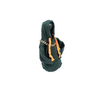 Housse de levier de vitesse style hoodie (vert, cordon orange) photo 2