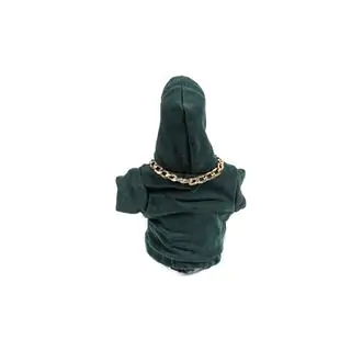 Housse de levier de vitesse style hoodie (vert, cordon orange) photo 4