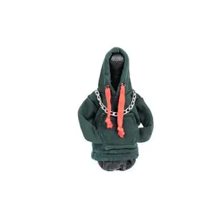 Housse de levier de vitesse style hoodie (vert, cordon rouge) photo 1
