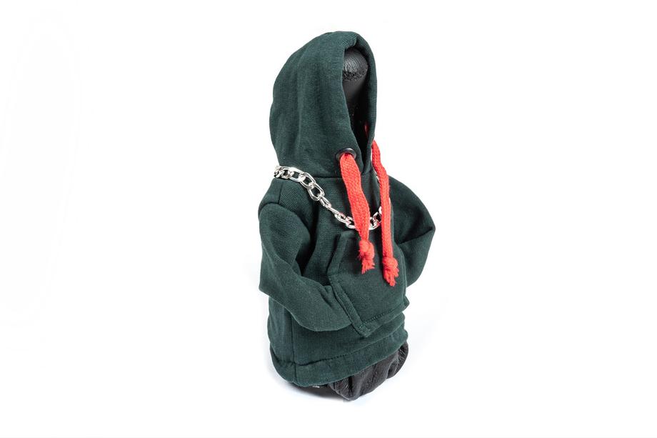 Housse de levier de vitesse style hoodie (vert, cordon rouge) Photo 2