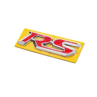 Emblème RS rouge avec chrome (95mm x 25mm) photo 2