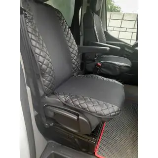 Housse de siège ECO et tissu (1 pc, Noir avec couture noire + tissu) photo 3