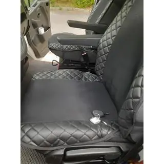 Housse de siège ECO et tissu (1 pc, Noir avec couture noire + tissu) photo 4