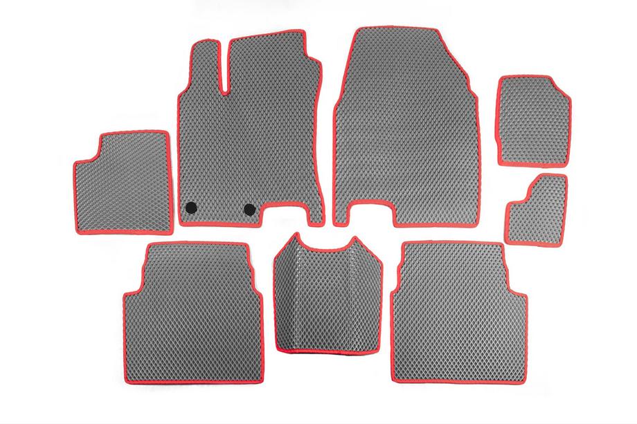 Nissan Qashqai 2010-2014 Tapis de sol EVA pour +2 (3 rangées, gris) Image