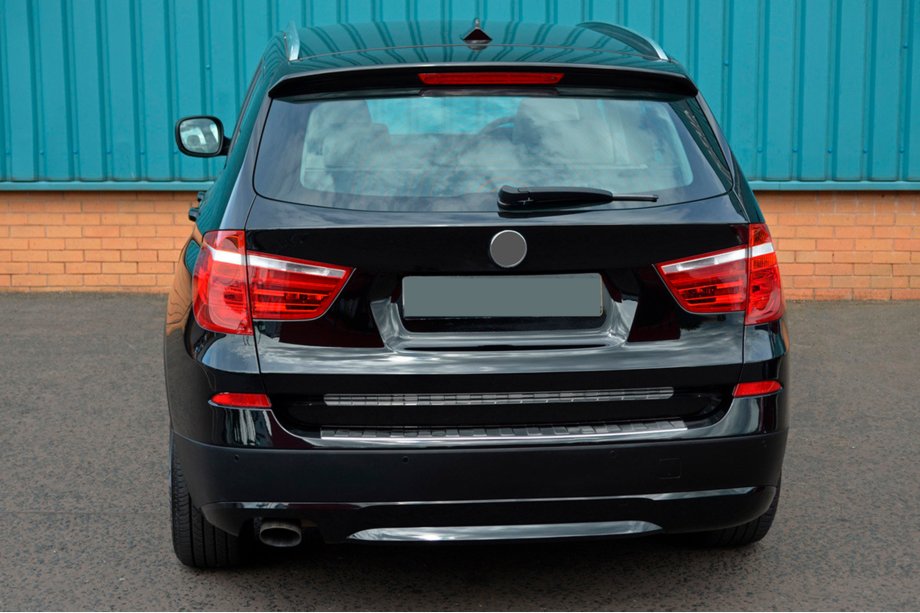 BMW X3 F25 2011-2018 Protection de pare-chocs arrière en acier inox OmsaLine (brillant, inox) Photo 3