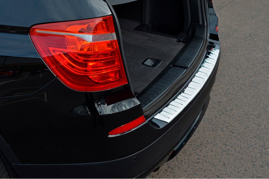 BMW X3 F25 2011-2018 Protection de pare-chocs arrière en acier inox OmsaLine (brillant, inox) Photo 1