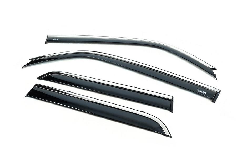 Toyota 4Runner 2009-2024 Déflecteurs de vitres avec moulure chromée (4 pcs, Niken) Image