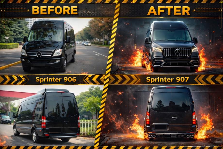 Mercedes Sprinter W906 2006–2018 Kit restylage vers W907 Photo 1