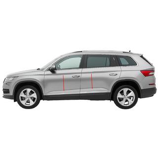 Moulures de porte étroites en acier inoxydable Carmos Skoda Kodiaq 2016-2023 photo 1