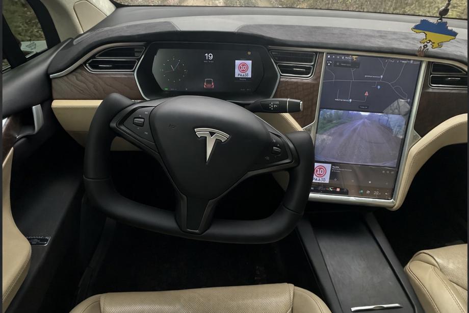 Tesla Model X 2015- Volant style bateau (Similicuir et inserts en carbone) Image