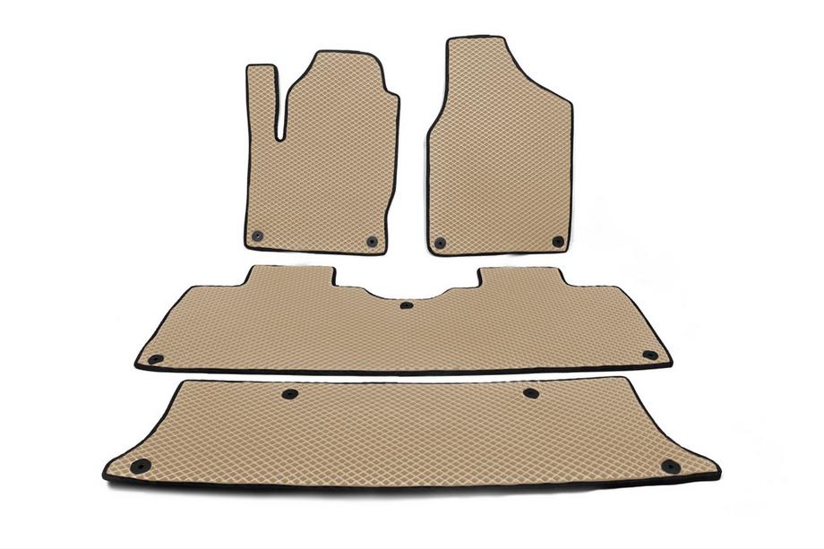 Volkswagen Sharan 1995-2010 Tapis de sol EVA (3 Rangées, Beige) Image