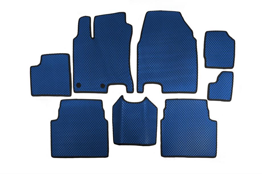 Nissan Qashqai 2007-2010 Tapis de sol EVA pour +2 (3 Rangées, Bleu) Image