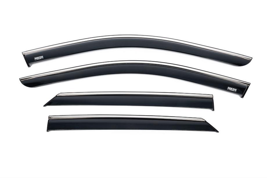 Hyundai Ioniq 5 2021- Déflecteurs de vitres avec moulure chromée (4 pcs, Niken) Image