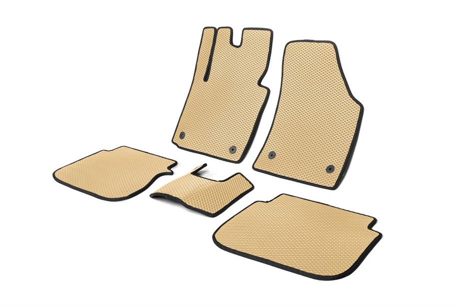 Volkswagen Caddy 2010-2015 Tapis de sol EVA (Beige) 5 pcs, avant et arrière (standard, 2 portes coulissantes) Photo 4