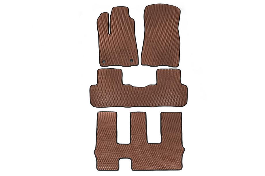 Toyota Highlander 2013-2019 Tapis de sol EVA (3 Rangées, Marron) Image