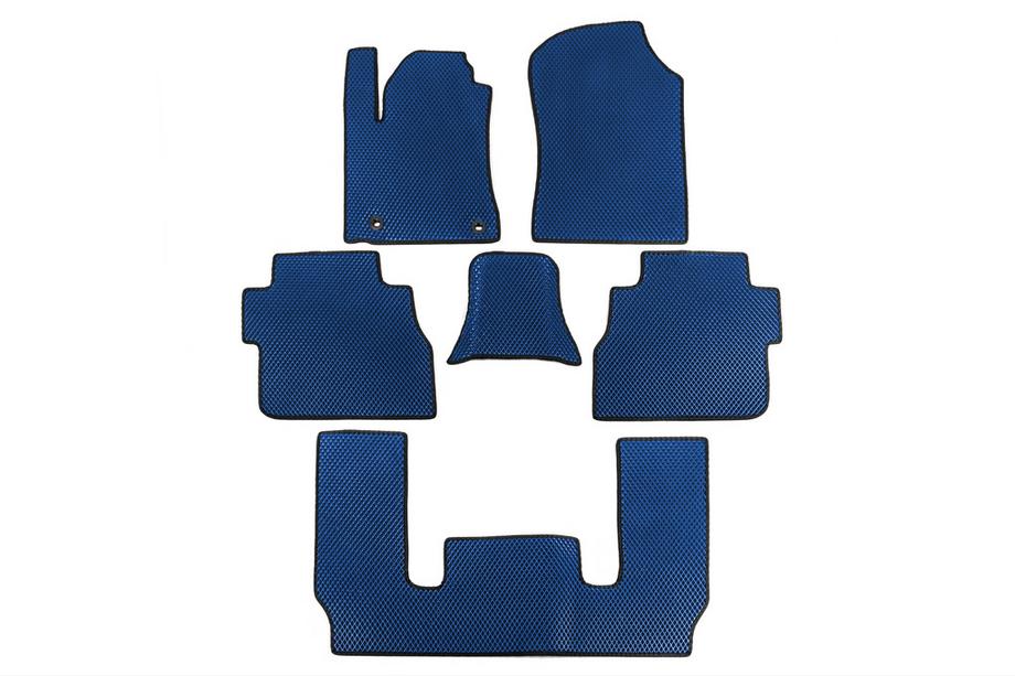 Toyota Sequoia 2007-2022 Tapis de sol EVA 3 rangées (Bleu) Image