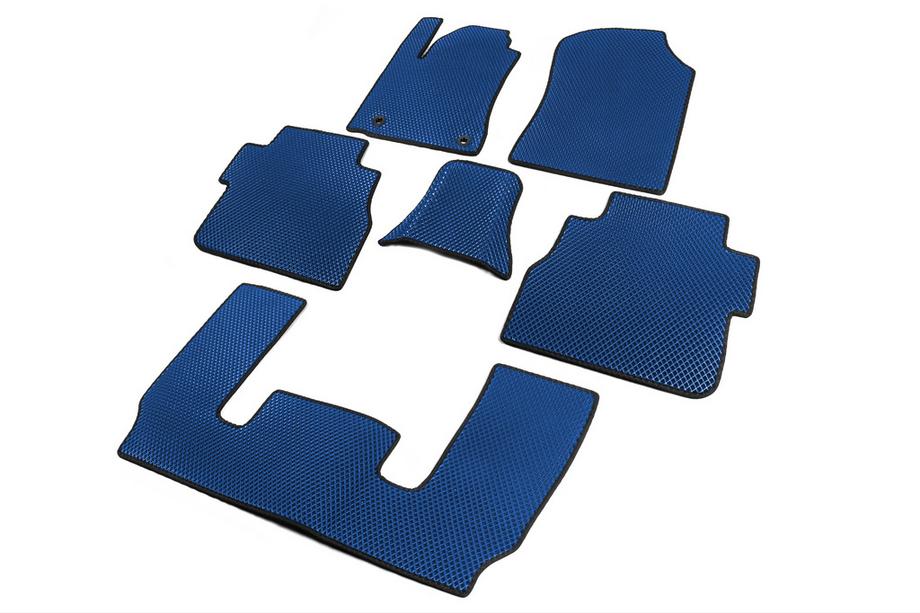 Toyota Sequoia 2007-2022 Tapis de sol EVA 3 rangées (Bleu) Rangée du milieu - 3 sièges Photo 2