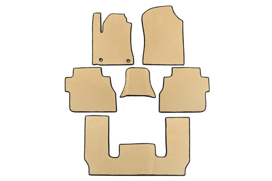 Toyota Sequoia 2007-2022 Tapis de sol EVA 3 Rangées (Beige) Rang du milieu - Accoudoir Photo 1