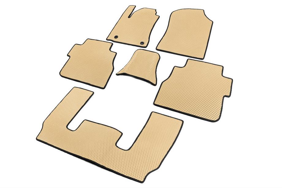 Toyota Sequoia 2007-2022 Tapis de sol EVA 3 Rangées (Beige) Rang du milieu - Accoudoir Photo 2