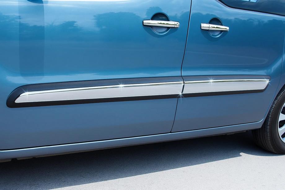 Peugeot Partner Tepee 2008-2018 Moulures de Portes Acier Inoxydable (4 pcs) OmsaLine - Inox Italien Image