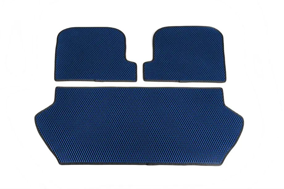 Volvo XC90 2002-2014 Tapis de coffre en 3 parties (EVA, Bleu) Image