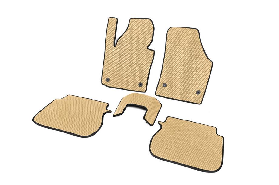 Volkswagen Caddy 2015-2020 Tapis de sol EVA (Beige) 5 pcs, avant et arrière (standard, 2 portes coulissantes) Photo 6