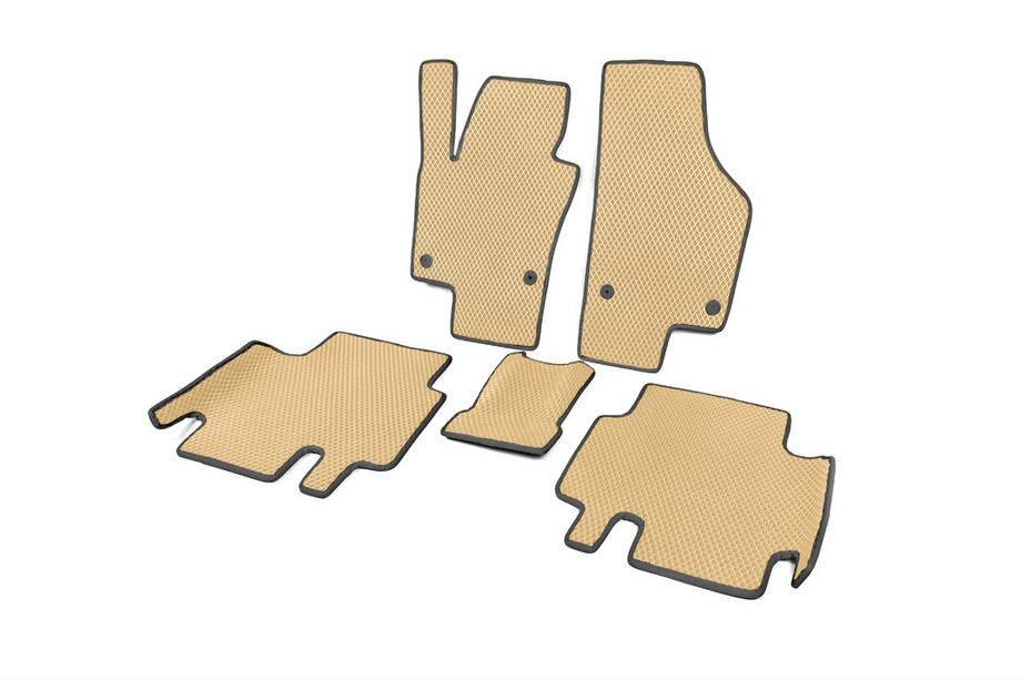 Volkswagen Sharan 2010-2023 Tapis de sol en polyuréthane (2e rangée, EVA, Beige) Photo 2