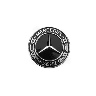 Cache à la place de l’emblème sur capot Mercedes (noir, 57mm) photo 2