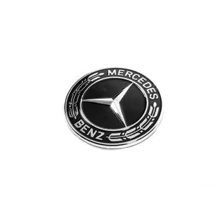 Cache à la place de l’emblème sur capot Mercedes (noir, 57mm) photo 1
