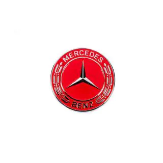 Cache à la place de l’emblème sur capot Mercedes (rouge, 57mm) photo 1