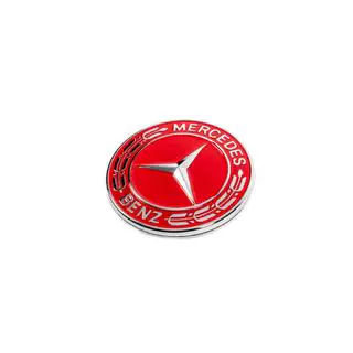 Cache à la place de l’emblème sur capot Mercedes (rouge, 57mm) photo 2