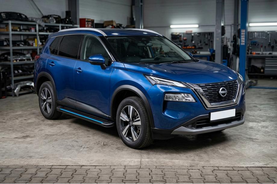 Nissan X-trail T33/Rogue 2022- Marchepieds Latéraux Maya Blue (2 pcs, Aluminium) Photo 1