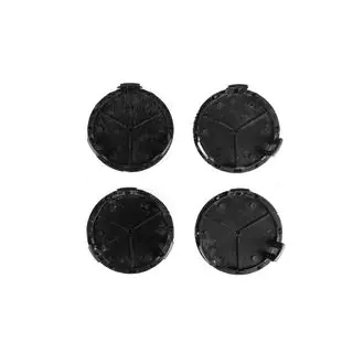 Caches moyeux 71/74 mm sans bague (4 pcs, gris avec logo noir) photo 3