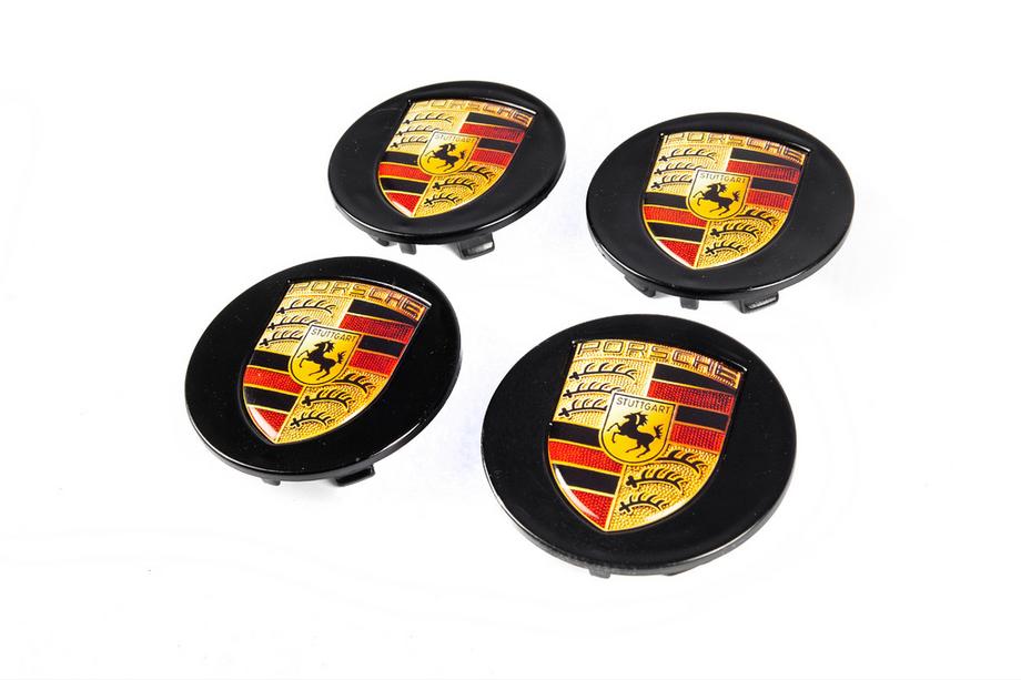 Porsche Caches moyeu 76/71mm noirs (lot de 4) Image