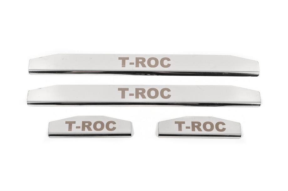 Volkswagen T-Roc 2017-2025 Couvre-seuils de porte (4 pcs, Inox) Image