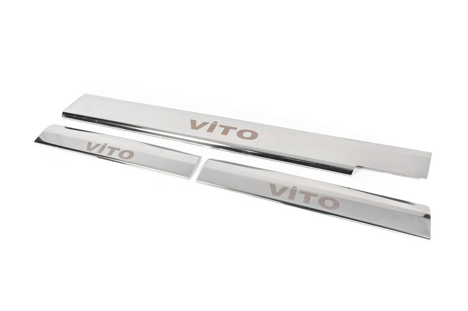 Mercedes Vito W638 1996-2003 Seuils de porte intérieurs Carmos V1 (3 pcs, inox) Photo 4