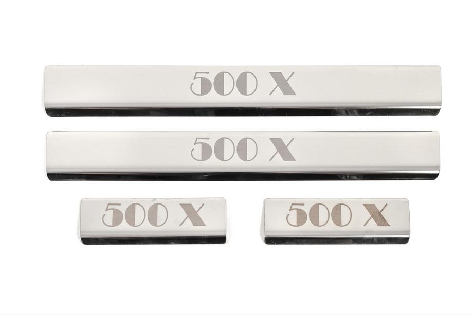 Fiat 500X 2014-2024 Couvre Seuils de Porte (4 pcs, Inox) Image