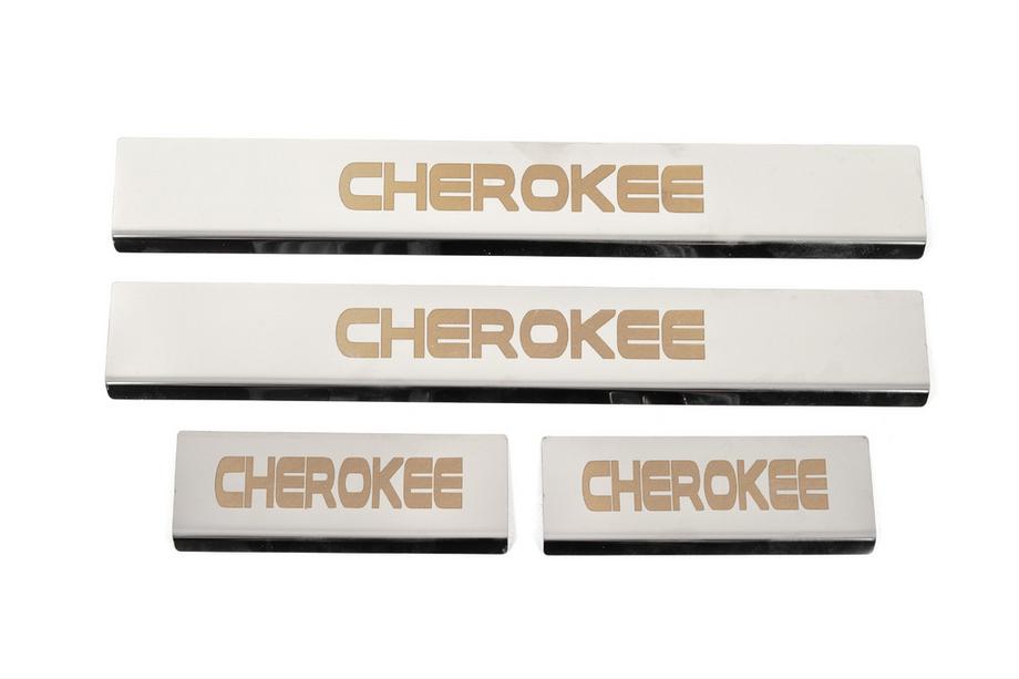 Jeep Grand Cherokee WK2 2010-2021 Seuils de Porte V-2 (4 pcs, Inox) Image