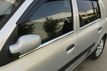 Renault Clio II 1998-2005 Encadrement Exterieur de Vitres (HB, 4 pcs, Inox) photo 2