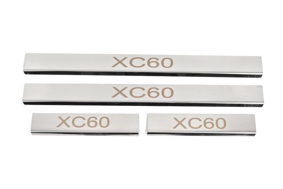 Volvo XC60 2017- Seuils de porte inox (4 pcs, acier inoxydable) Image